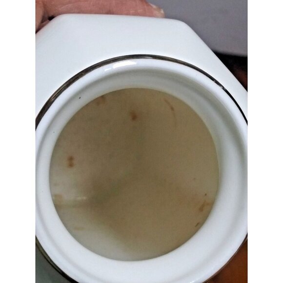 VINTAGE Fine China Bud Vase FLORAL Ivory Pink 6" MADE IN JAPAN Octagon gold trim - Picture 9 of 10